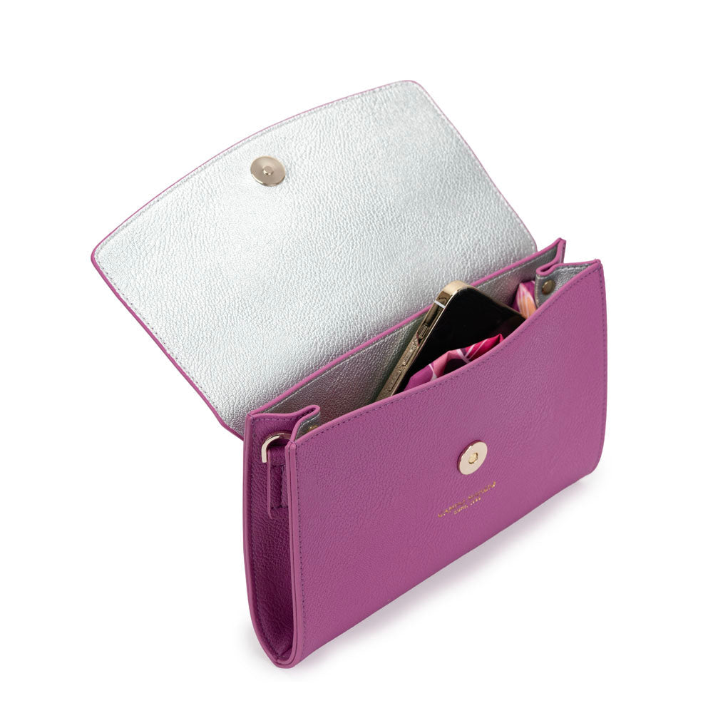 Renee Clutch Bag - Mauve Silver