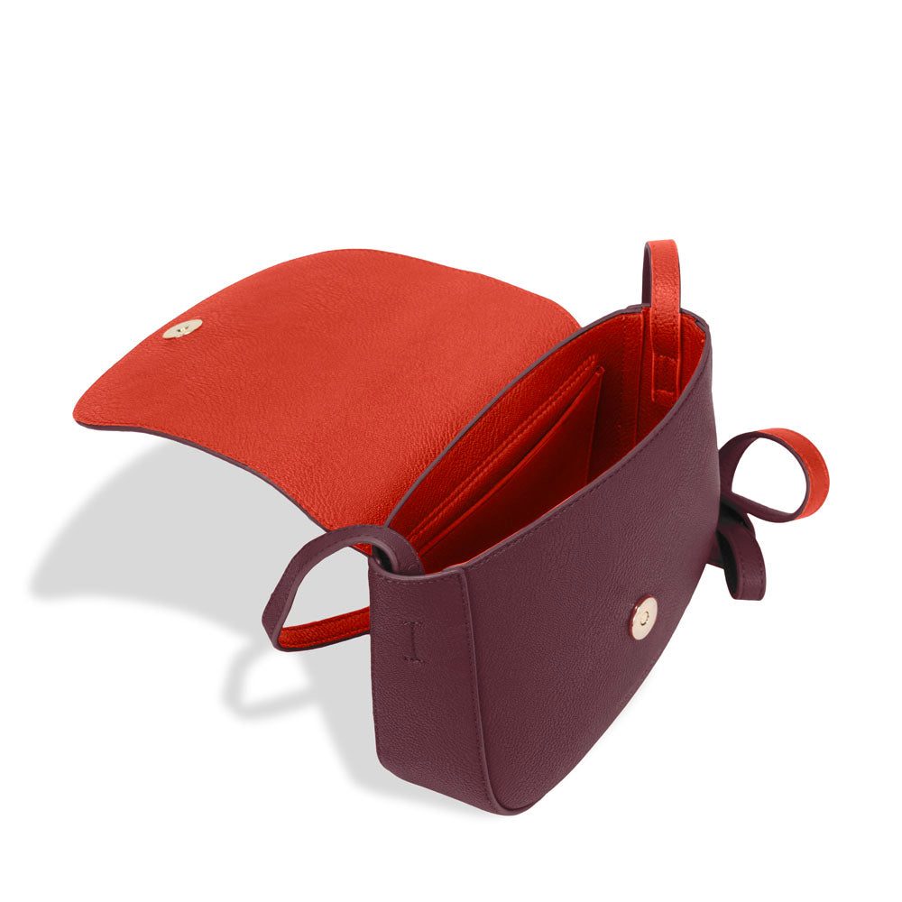 Kym Saddle Bag - Plum Tangerine Tango