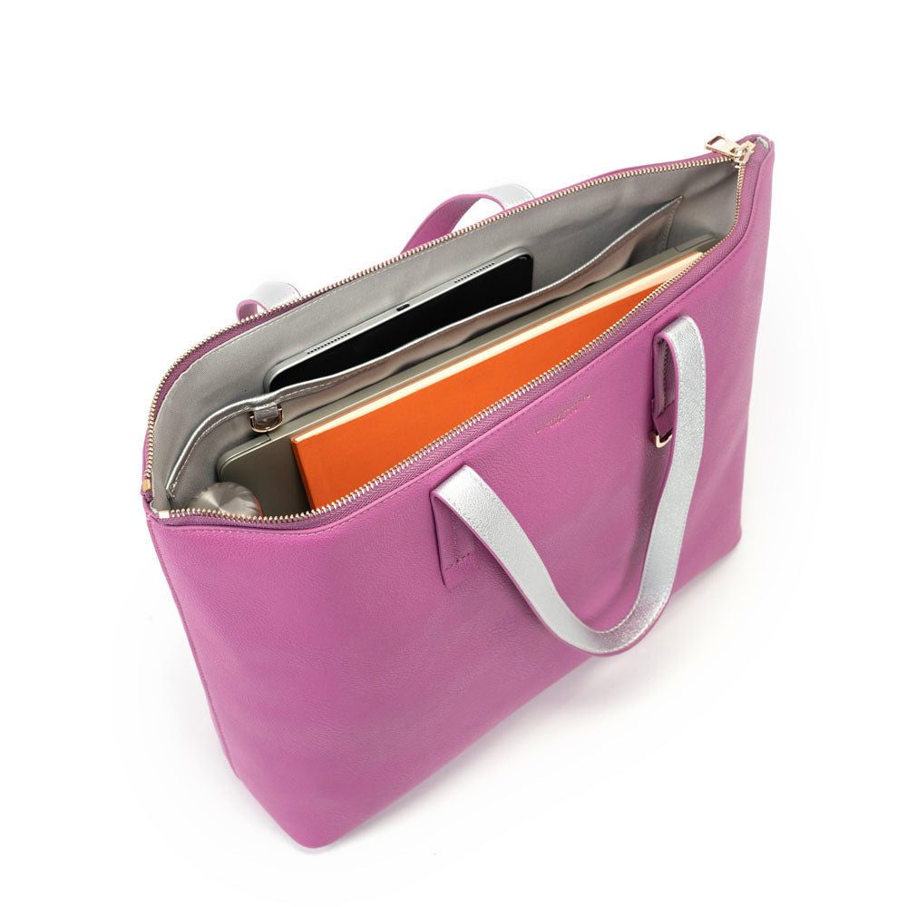 Winona Shopping Bag - Mauve Silver