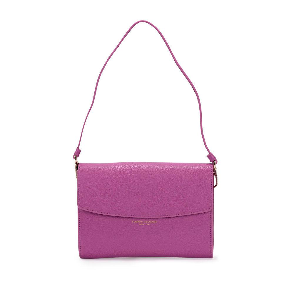 Meryl Clutch Shoulder Bag - Mauve Silver