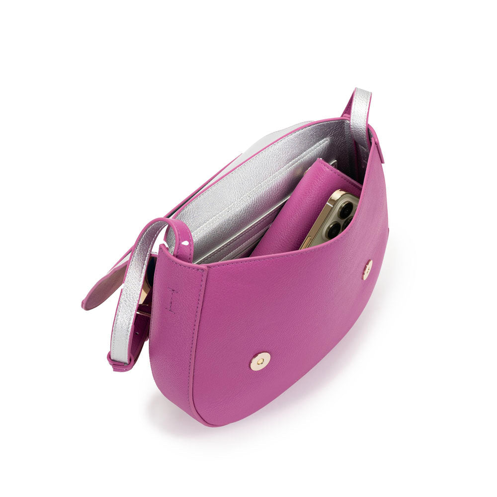 Kym Saddle Bag - Mauve Silver