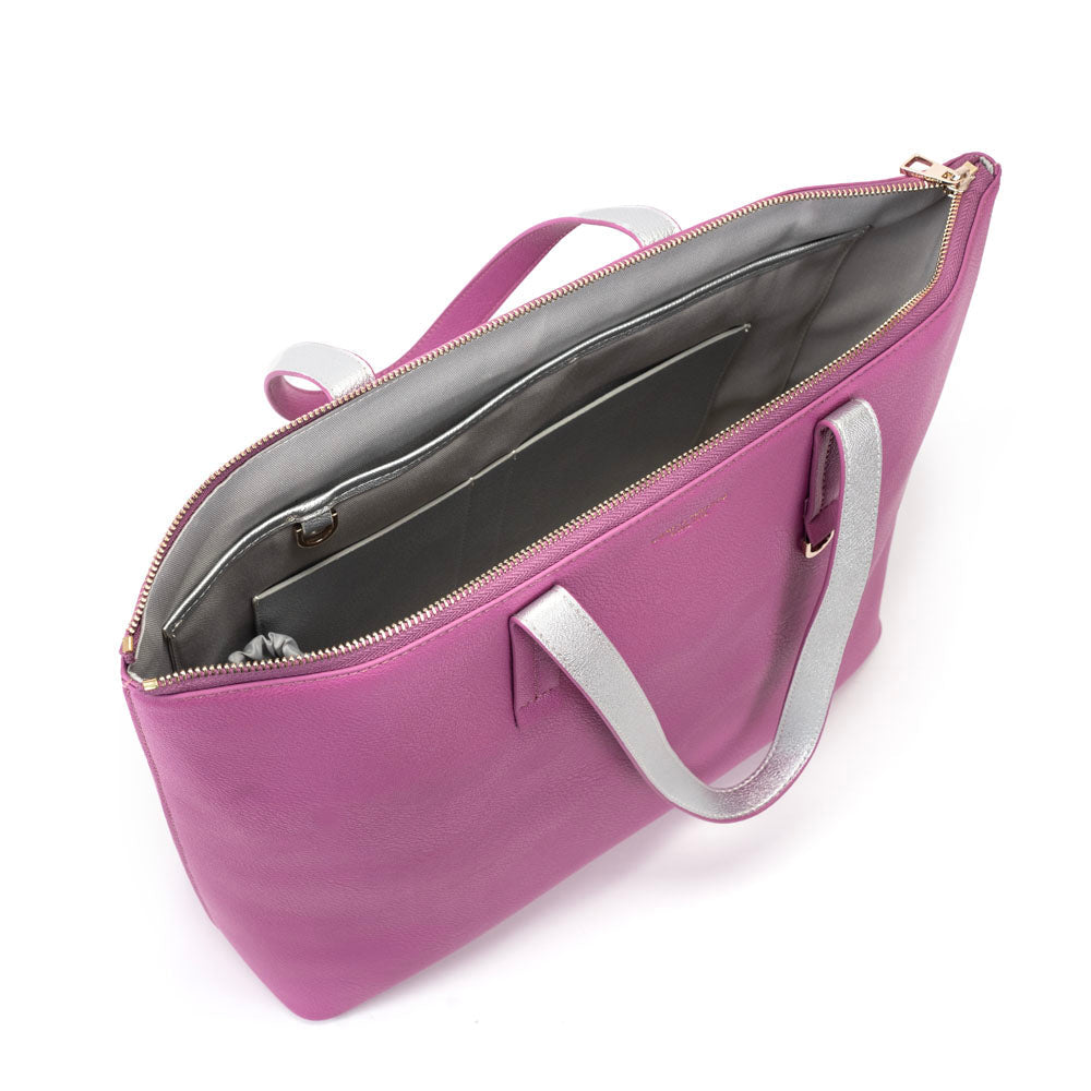Winona Shopping Bag - Mauve Silver