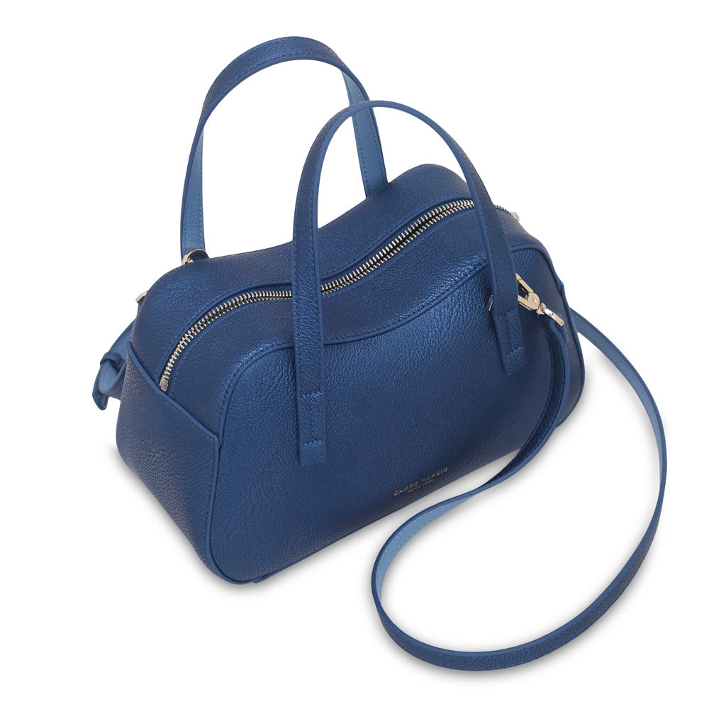 Brooke Bowling Bag  Metallic Blue  - Dark Denim