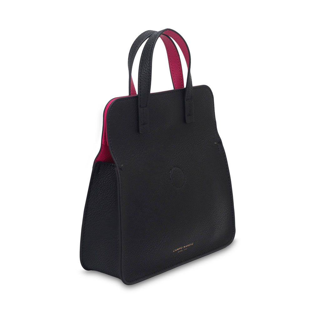 Greta Handbag Black-Fuchsia