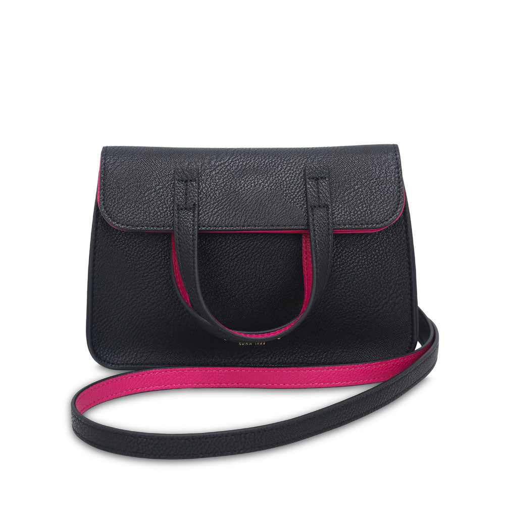 Greta Handbag Black-Fuchsia