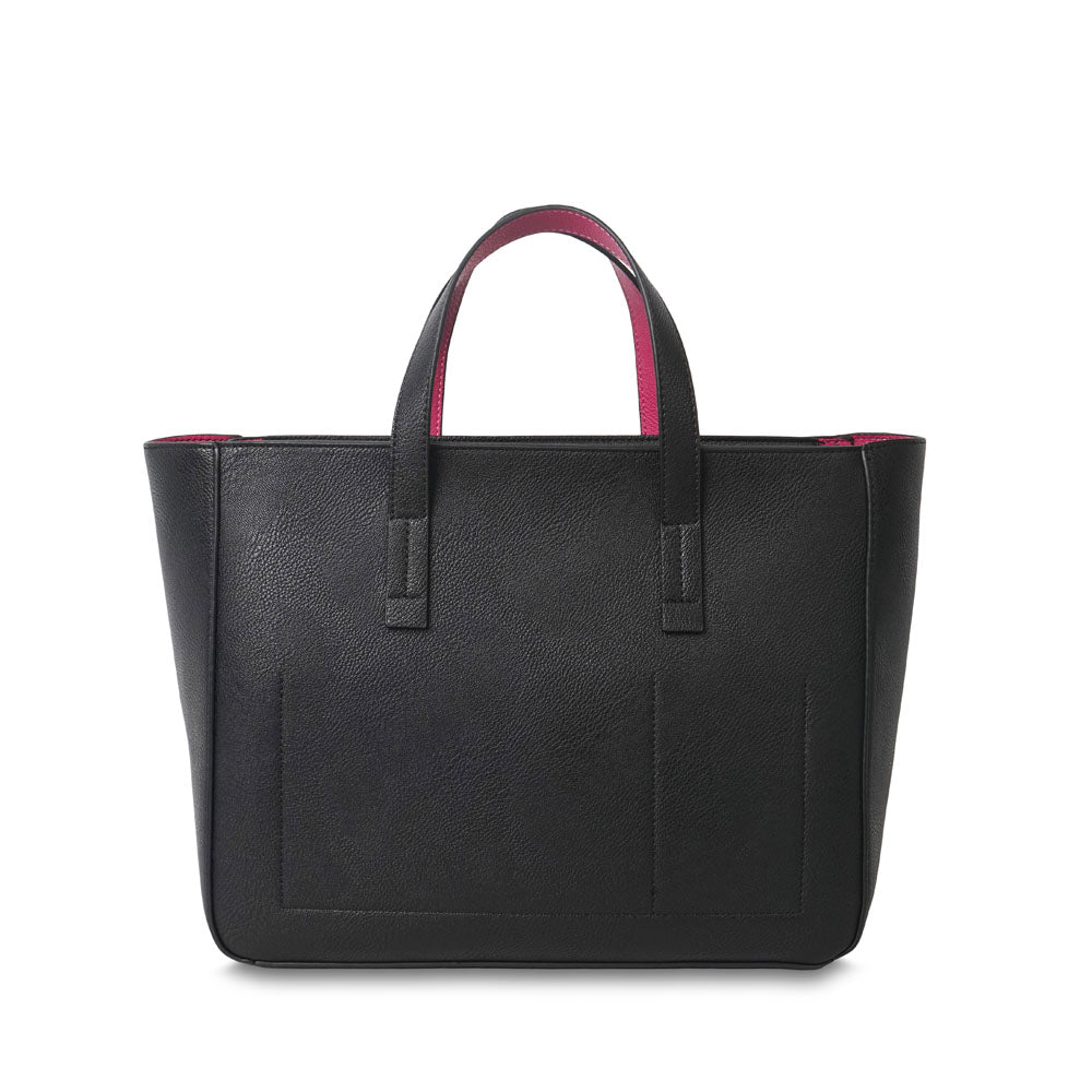 Ashley Handbag Black-Fuchsia
