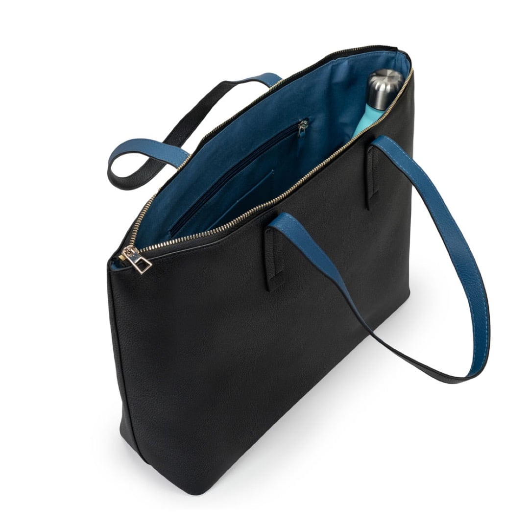 Winona Shopping Bag - Black Lapis Blue