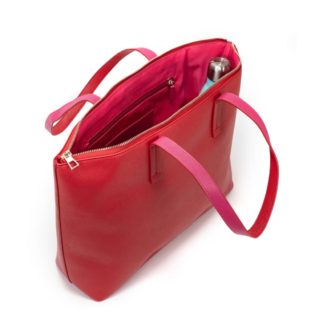 Winona Shopping Bag - Cherry Red Fuchsia Pink